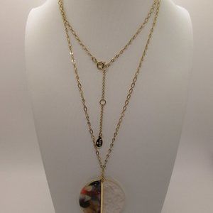 ANN TAYLOR LOFT 32" LUCITE CIRCLE REVERSABLE NECKLACE